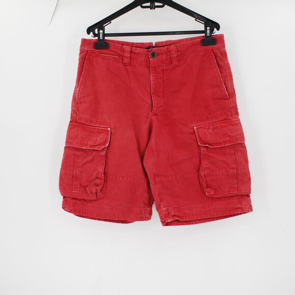 incotex shorts men's 33 11 Slacks cargo pockets red cotton mid rise